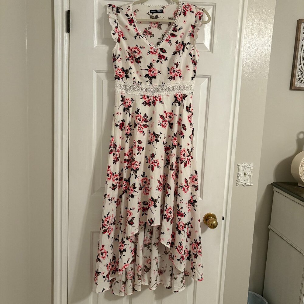 NEW Beige floral high low dress Medium